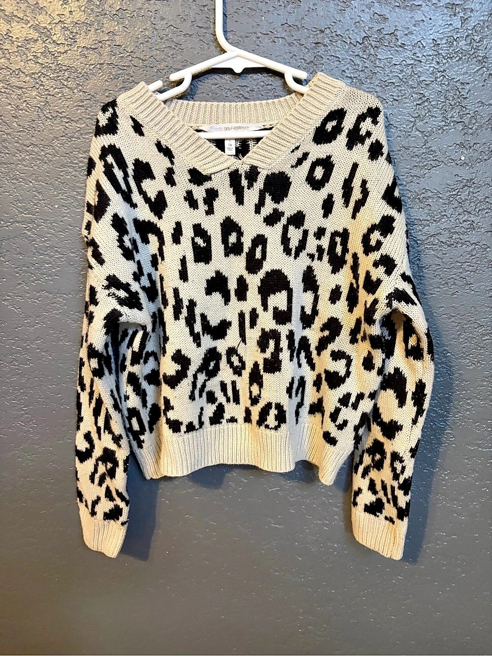 Self Esteem Leopard Print Sweater Size Small Like New